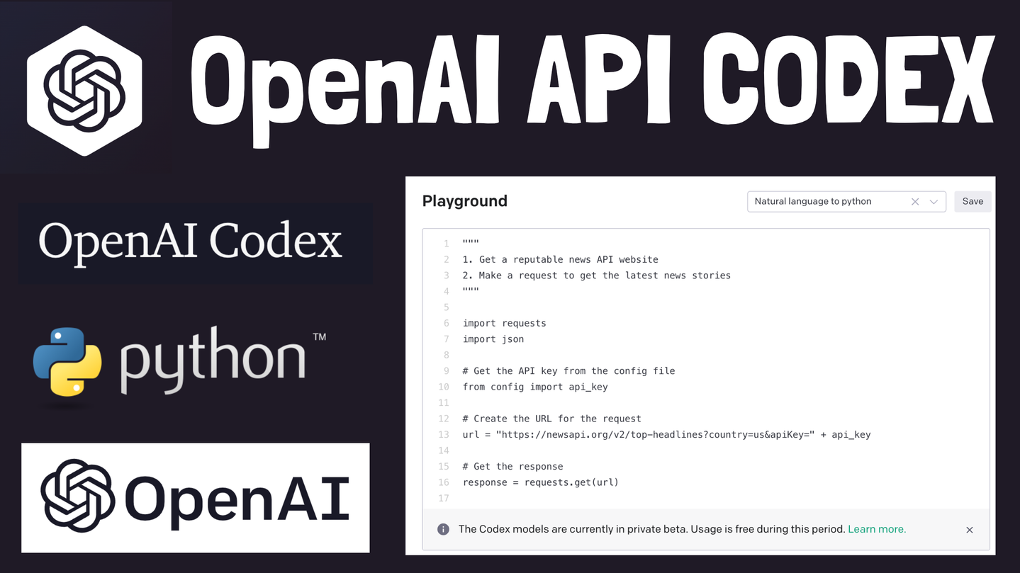 OpenAI Codex Api - Generate Python Code with AI