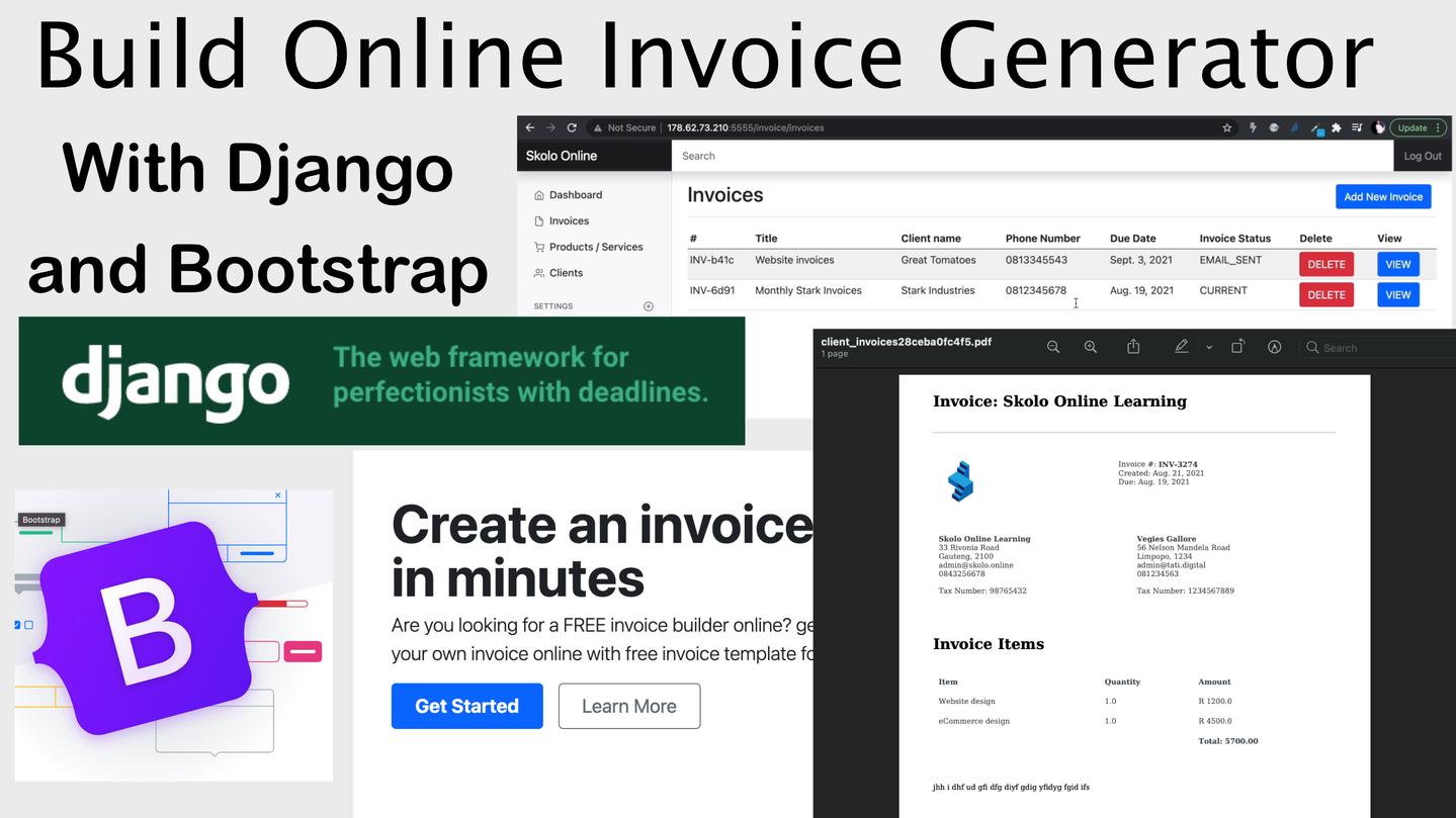 Create Invoicing App with Python Django and Bootstrap Step by Step